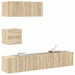 Set dulap TV, 4 piese, stejar sonoma, lemn prelucrat - WALTI WALTI