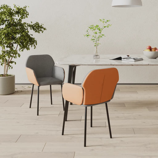 Scaune bucătărie, 2 buc., gri deschis, textil / piele ecologică - WALTI WALTI