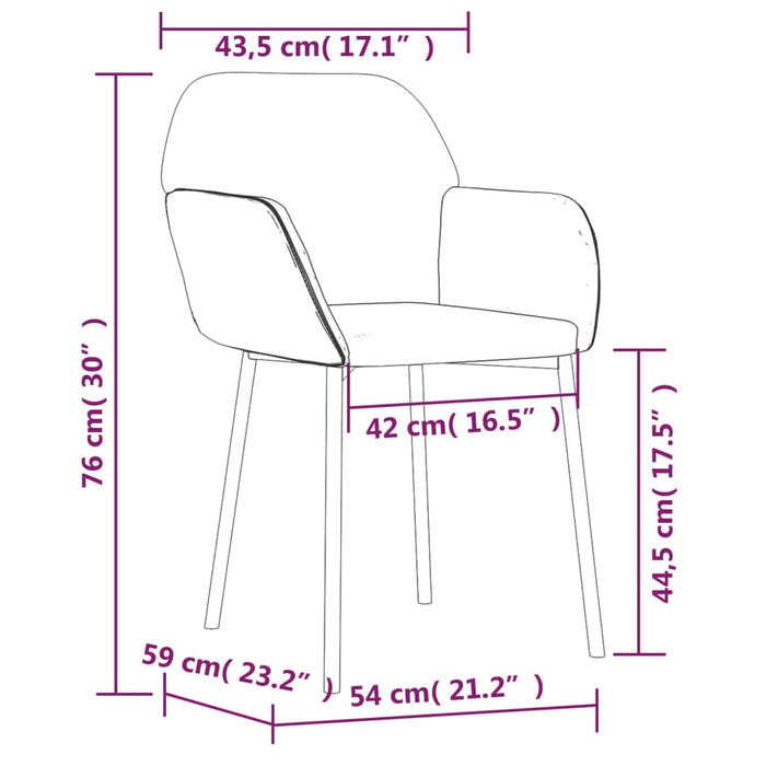Scaune de bucătărie, 2 buc., gri închis, textil/piele ecologică - WALTI WALTI