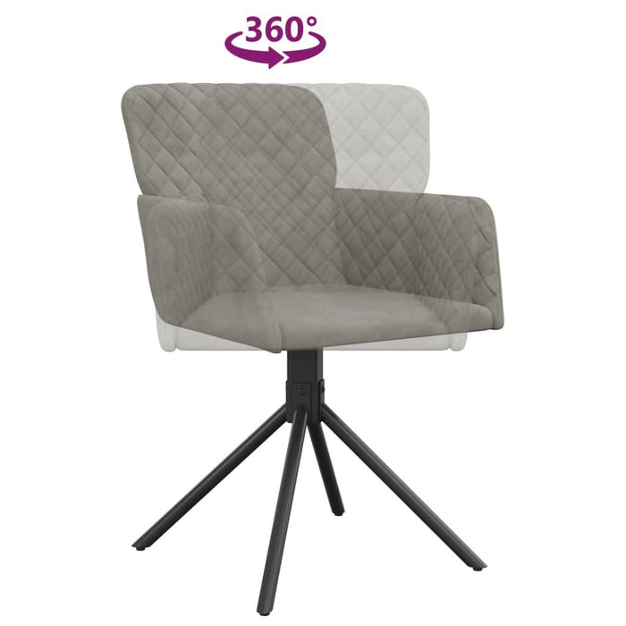 Scaune rotative de bucătărie, 2 buc., gri deschis, catifea - WALTI WALTI