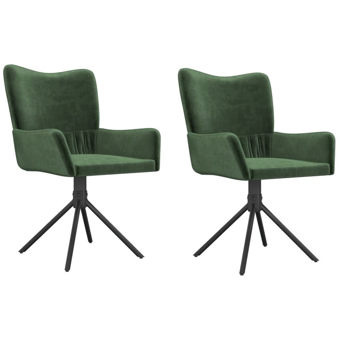 Scaune de bucătărie pivotante, 2 buc., verde închis, catifea - WALTI WALTI