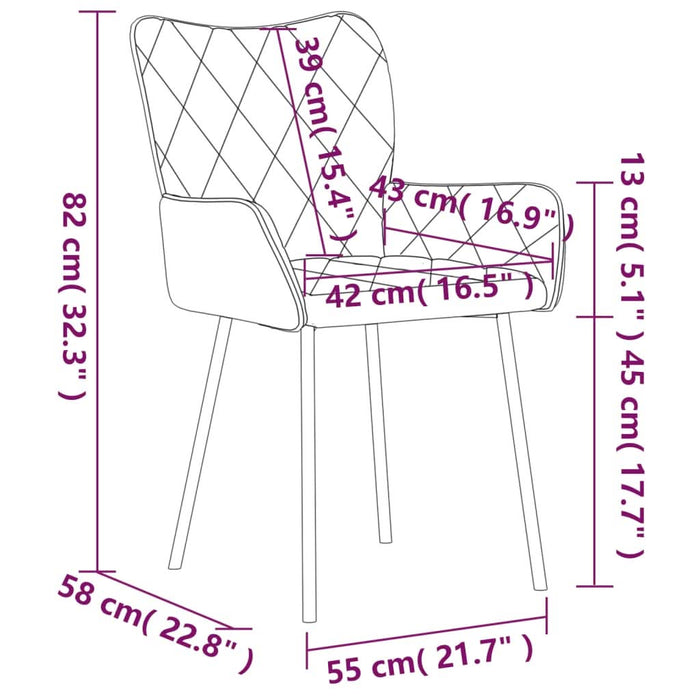 Scaune de bucătărie, 2 buc., albastru, textil - WALTI WALTI