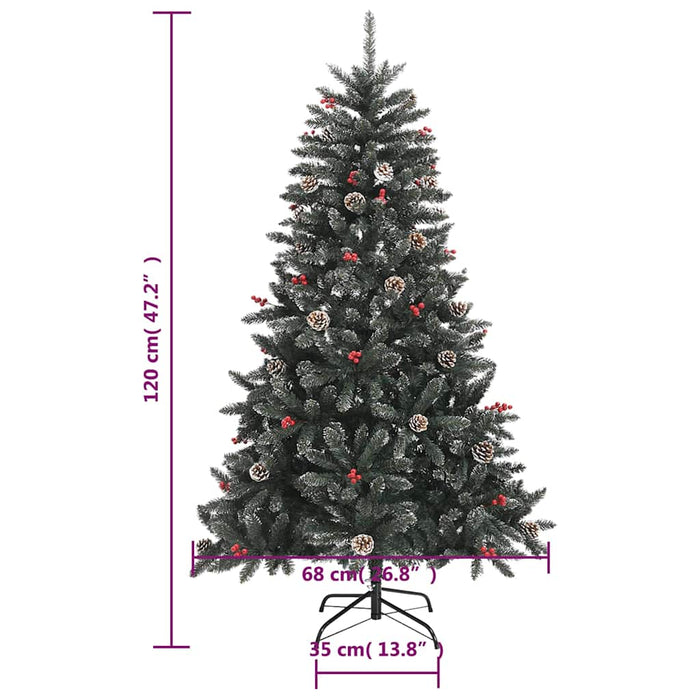 Brad de Crăciun artificial cu suport, verde, 120 cm, PVC WALTI