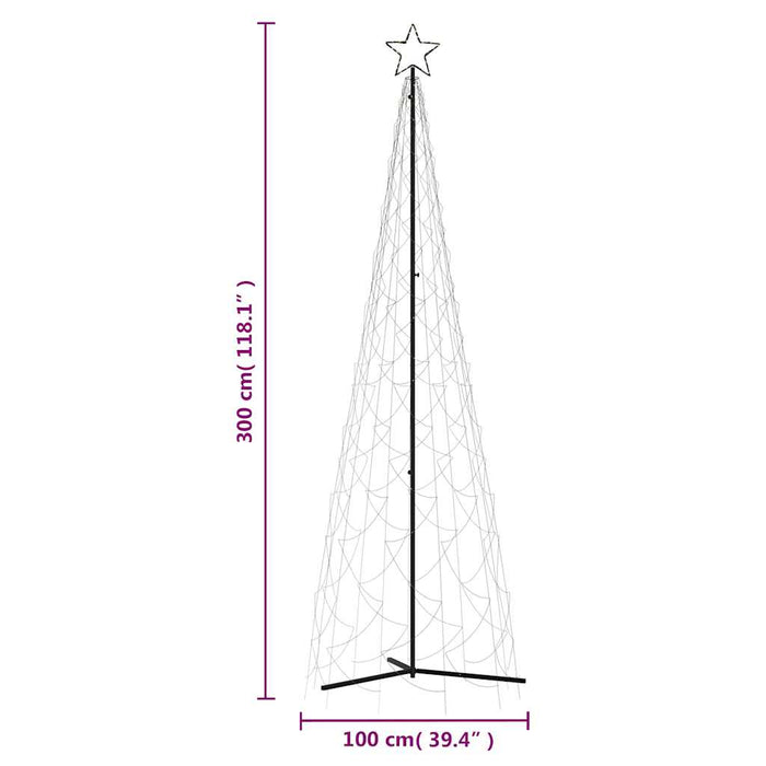 Brad de Crăciun în formă de con, alb cald, 500 LED-uri, 100x300 cm - WALTI WALTI