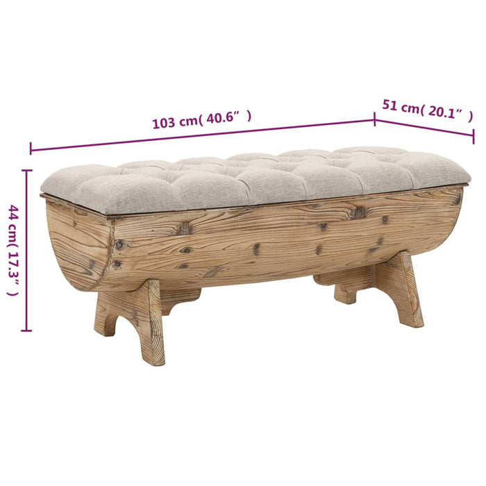 bancă de depozitare 103 cm din lemn masiv de brad WALTI