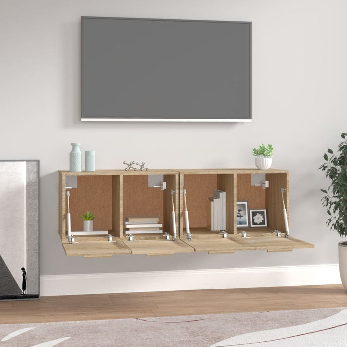 Dulapuri TV de perete 2 buc. stejar sonoma 60x36,5x35 cm lemn - WALTI WALTI