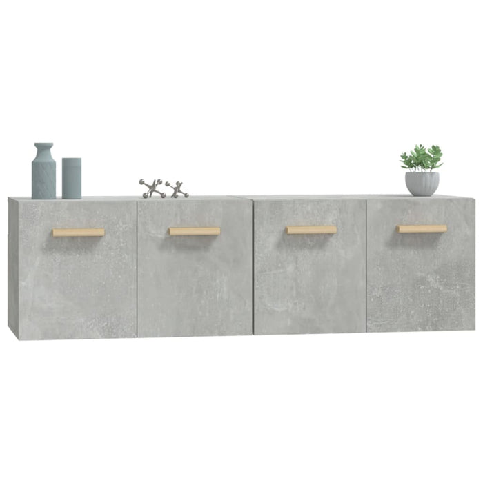 Dulapuri TV de perete 2 buc. gri beton 60x36,5x35 cm lemn - WALTI WALTI