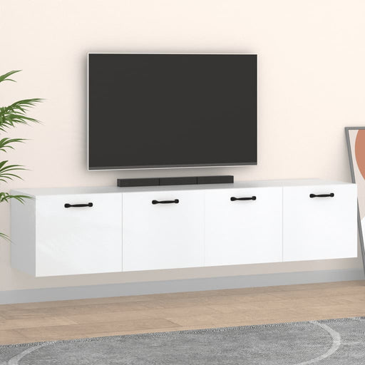 Dulapuri TV de perete, 2 buc., alb, 60x36,5x35 cm lemn compozit - WALTI WALTI