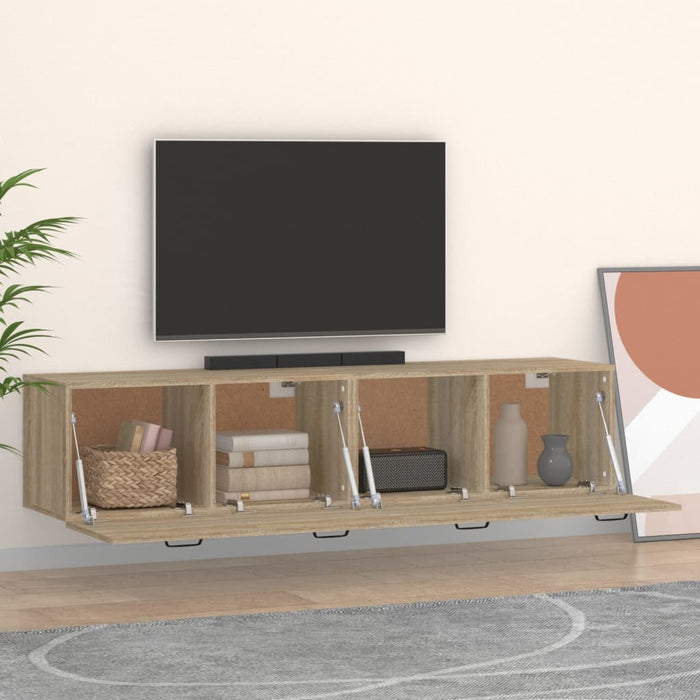 Dulapuri TV de perete 2 buc. stejar sonoma 60x36,5x35 cm lemn WALTI