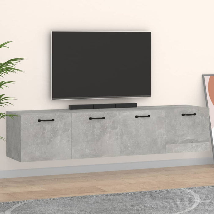 Dulapuri TV de perete 2 buc. gri beton 60x36,5x35 cm lemn WALTI