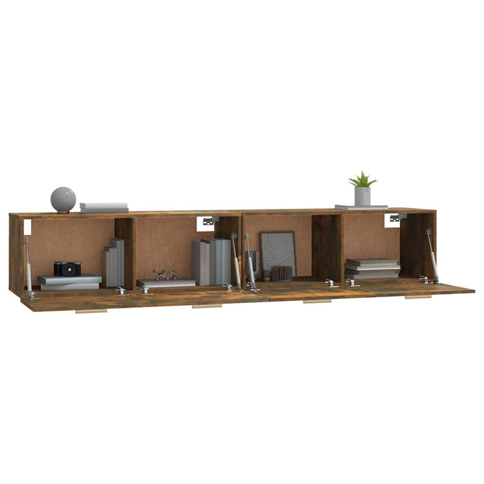 Dulapuri de perete 2 buc. stejar fumuriu 100x36,5x35 cm lemn - WALTI WALTI