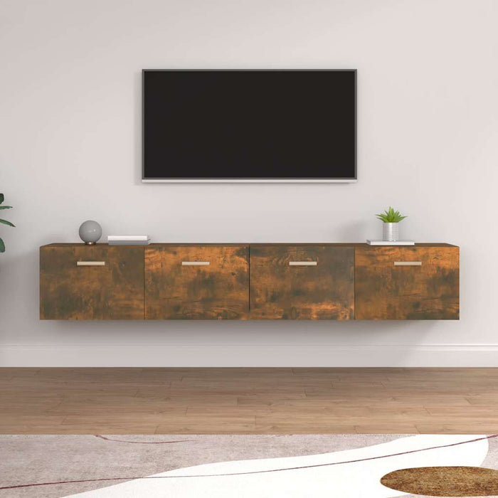 Dulapuri de perete 2 buc. stejar fumuriu 100x36,5x35 cm lemn - WALTI WALTI