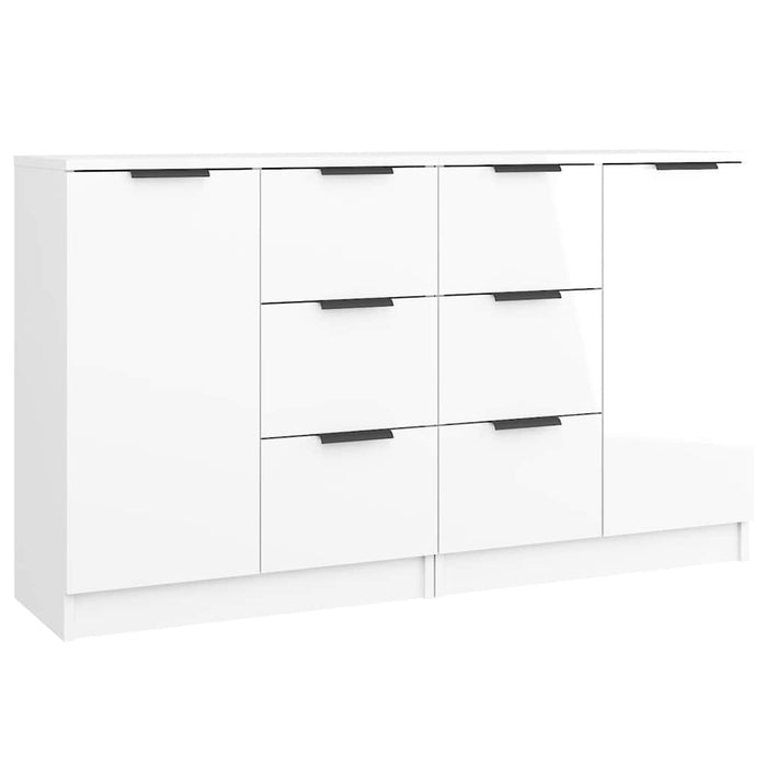 Servante, 2 buc., alb extralucios, 60x30x70 cm, lemn prelucrat WALTI