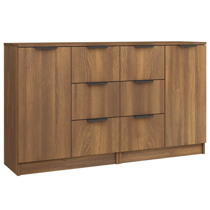 Servante, 2 buc., stejar maro, 60x30x70 cm, lemn prelucrat WALTI