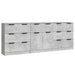 Servante, 3 piese, gri beton, lemn prelucrat - WALTI WALTI