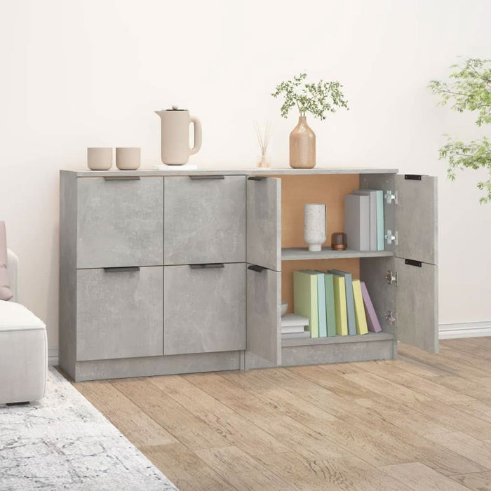 Servante, 2 piese, gri beton, 60x30x70 cm, lemn prelucrat - WALTI WALTI