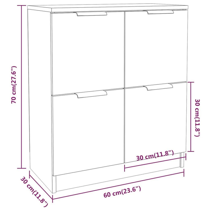 Servante, 2 piese, gri beton, 60x30x70 cm, lemn prelucrat - WALTI WALTI