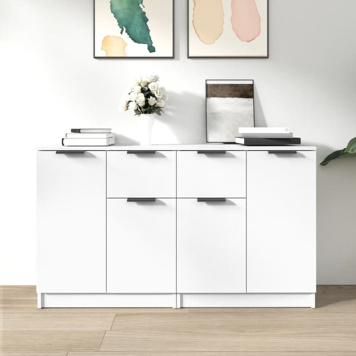 Servante, 2 piese, alb, 60x30x70 cm, lemn prelucrat - WALTI WALTI
