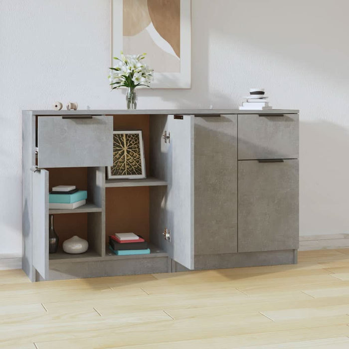 Servante, 2 piese, gri beton, 60x30x70 cm, lemn prelucrat - WALTI WALTI