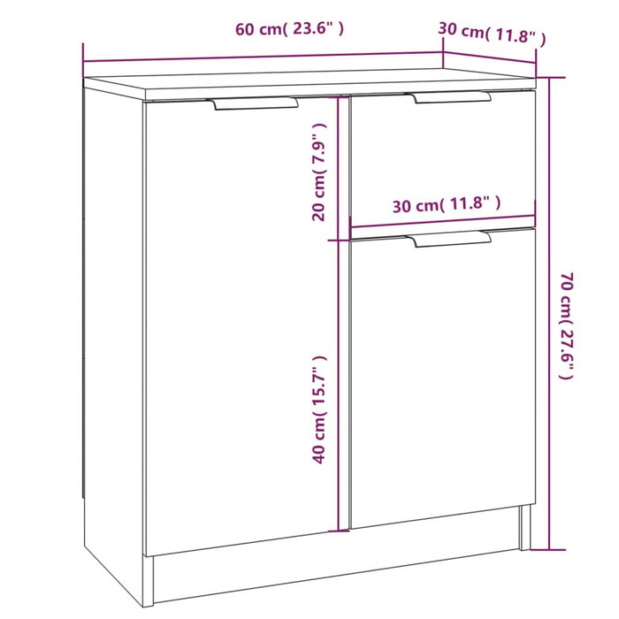 Servante, 2 piese, gri beton, 60x30x70 cm, lemn prelucrat - WALTI WALTI