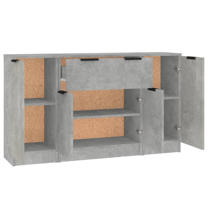 Servante, 3 piese, gri beton, lemn prelucrat - WALTI WALTI