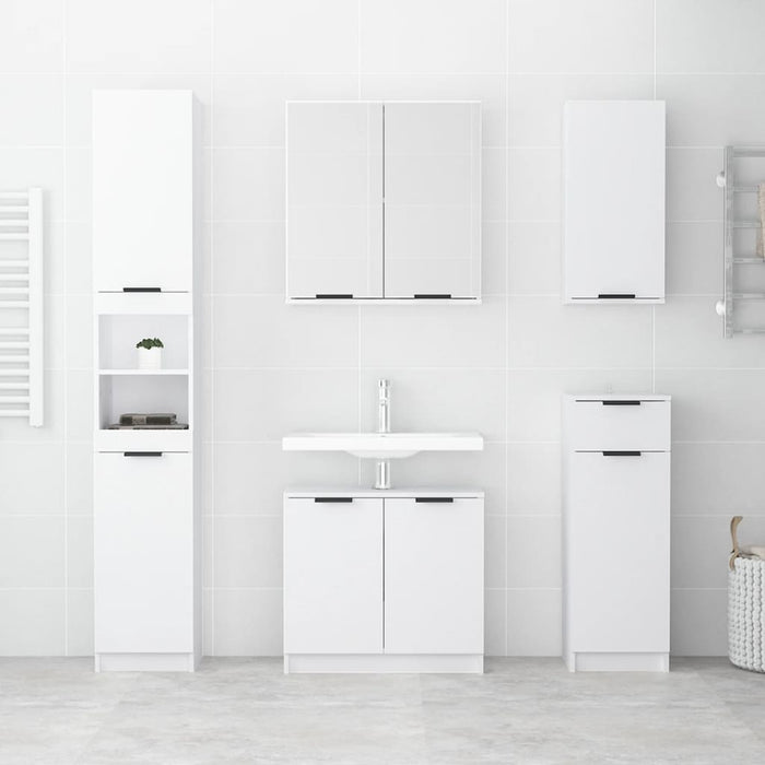 Set dulapuri de baie, 5 piese, alb, lemn prelucrat - WALTI WALTI