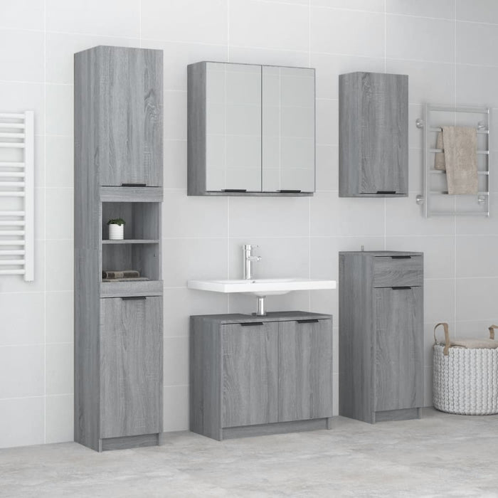 Set dulapuri de baie, 5 piese, gri sonoma, lemn prelucrat - WALTI WALTI