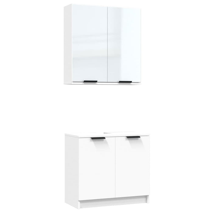 Set dulapuri de baie, 2 piese, alb, lemn prelucrat - WALTI WALTI
