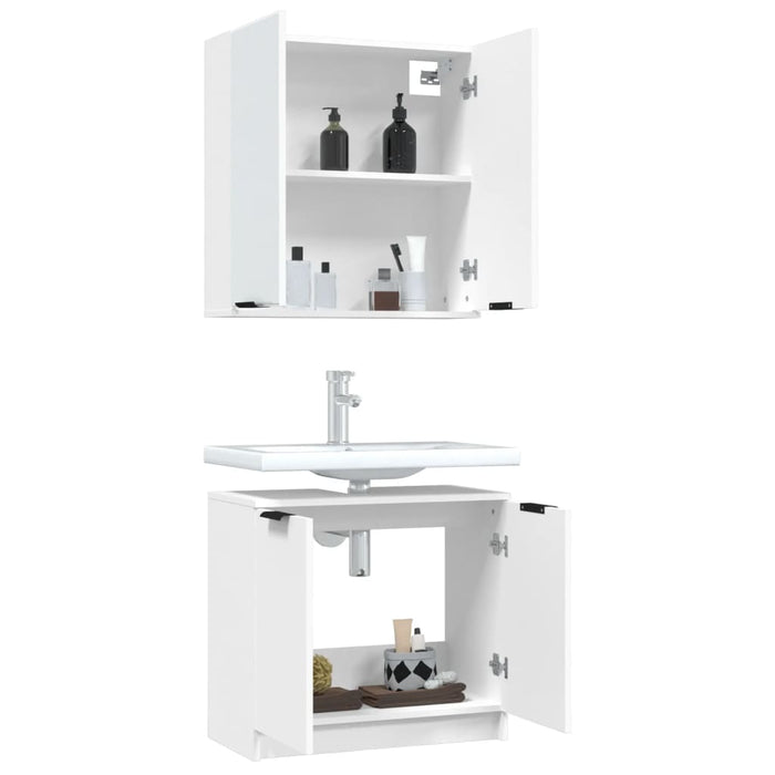 Set dulapuri de baie, 2 piese, alb, lemn prelucrat - WALTI WALTI