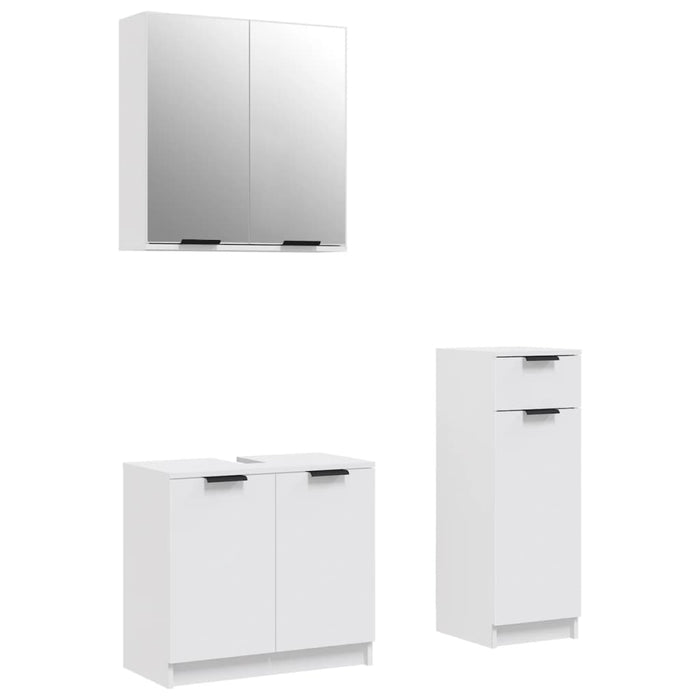 Set dulapuri de baie, 3 piese, alb, lemn prelucrat - WALTI WALTI