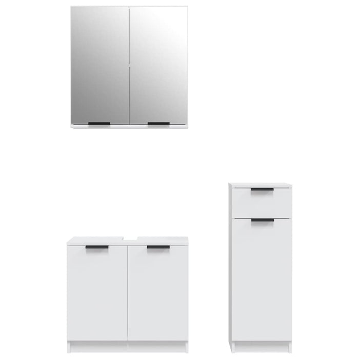 Set dulapuri de baie, 3 piese, alb, lemn prelucrat - WALTI WALTI