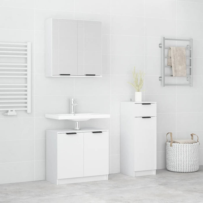 Set dulapuri de baie, 3 piese, alb, lemn prelucrat - WALTI WALTI