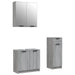 Set dulapuri de baie, 3 piese, gri sonoma, lemn prelucrat - WALTI WALTI