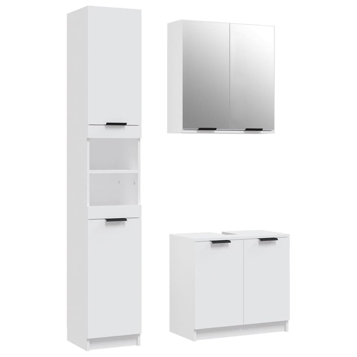 Set dulapuri de baie, 3 piese, alb, lemn prelucrat - WALTI WALTI