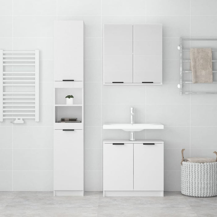 Set dulapuri de baie, 3 piese, alb, lemn prelucrat - WALTI WALTI