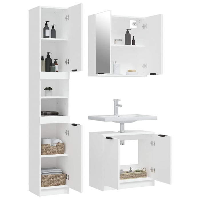 Set dulapuri de baie, 3 piese, alb, lemn prelucrat - WALTI WALTI