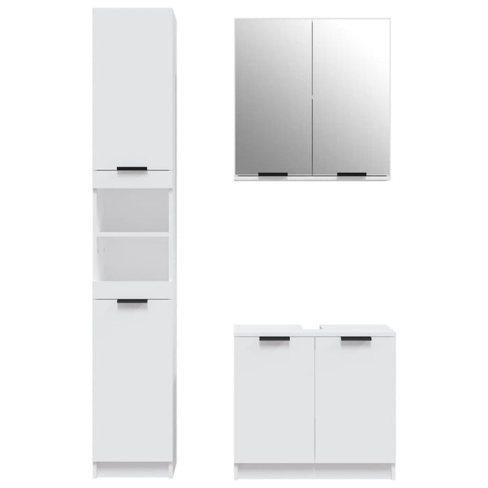 Set dulapuri de baie, 3 piese, alb, lemn prelucrat - WALTI WALTI
