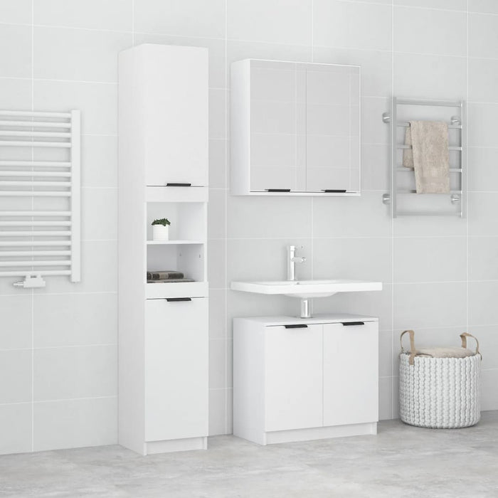 Set dulapuri de baie, 3 piese, alb, lemn prelucrat - WALTI WALTI