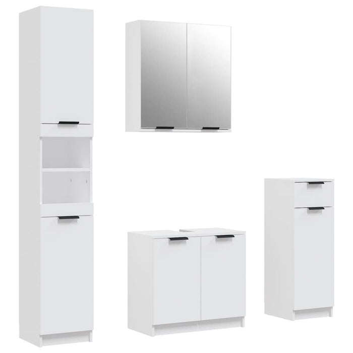 Set dulapuri de baie, 4 piese, alb, lemn prelucrat - WALTI WALTI