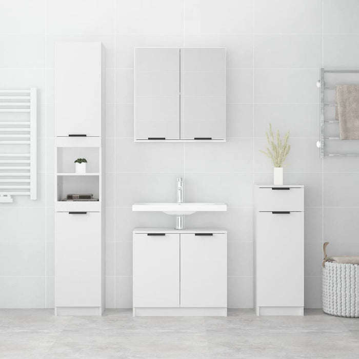 Set dulapuri de baie, 4 piese, alb, lemn prelucrat - WALTI WALTI