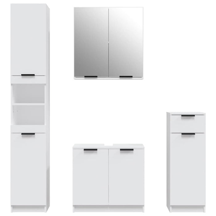 Set dulapuri de baie, 4 piese, alb, lemn prelucrat - WALTI WALTI