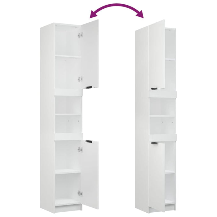 Set dulapuri de baie, 4 piese, alb, lemn prelucrat - WALTI WALTI