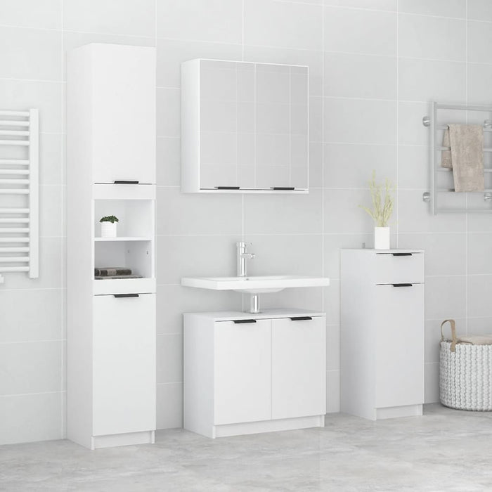 Set dulapuri de baie, 4 piese, alb, lemn prelucrat - WALTI WALTI