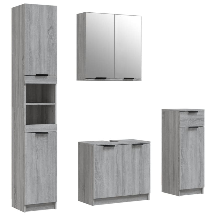 Set dulapuri de baie, 4 piese, gri sonoma, lemn prelucrat - WALTI WALTI