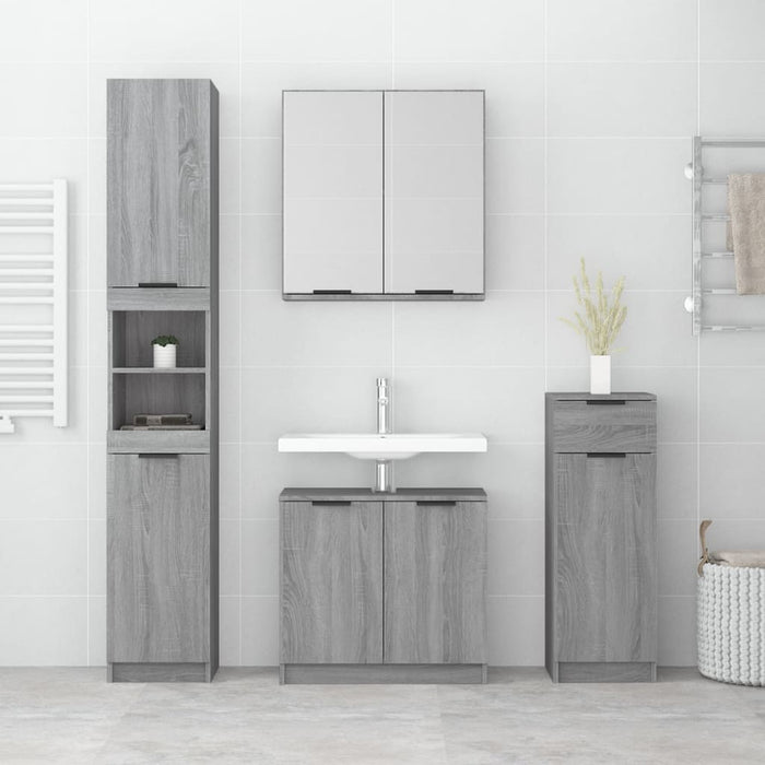 Set dulapuri de baie, 4 piese, gri sonoma, lemn prelucrat - WALTI WALTI