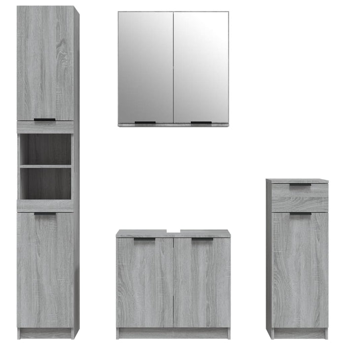 Set dulapuri de baie, 4 piese, gri sonoma, lemn prelucrat - WALTI WALTI