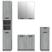Set dulapuri de baie, 4 piese, gri sonoma, lemn prelucrat - WALTI WALTI
