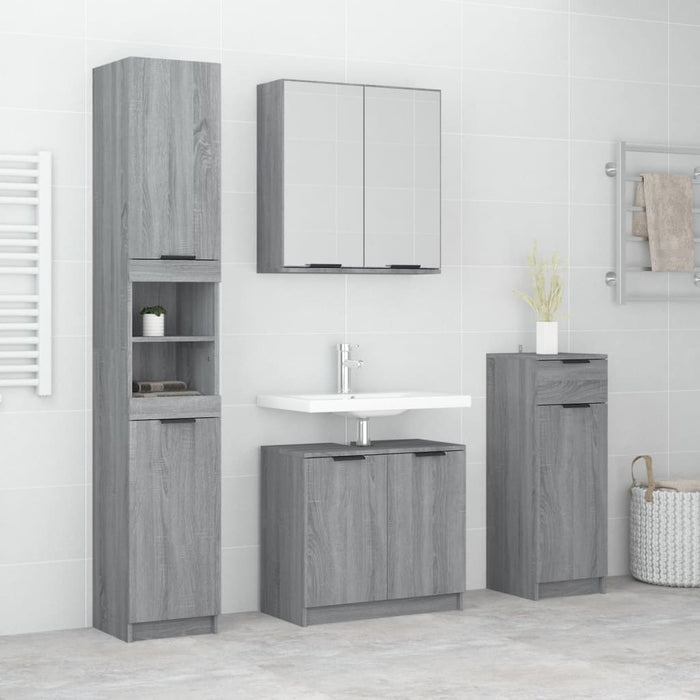 Set dulapuri de baie, 4 piese, gri sonoma, lemn prelucrat - WALTI WALTI