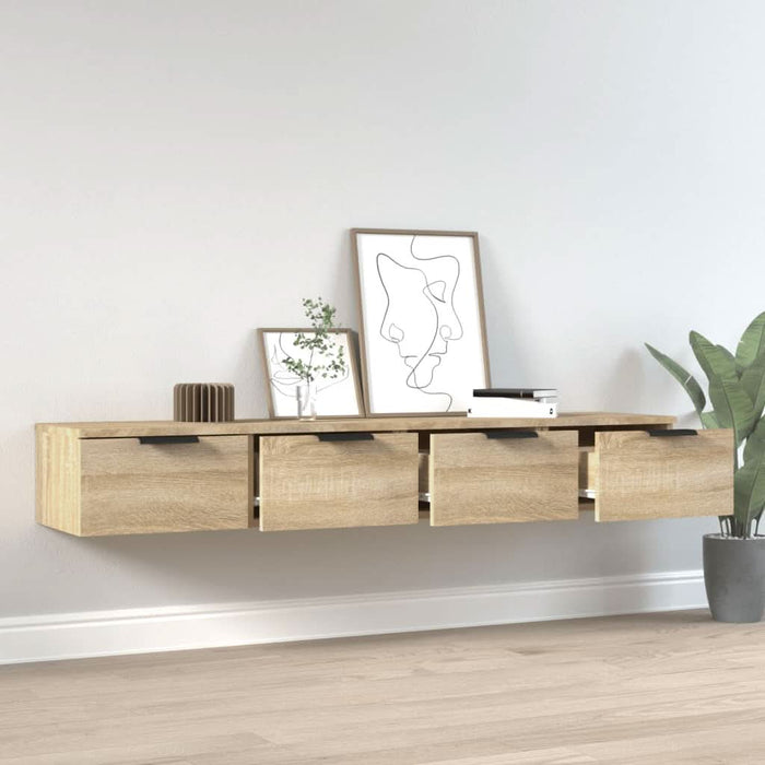 Dulapuri perete 2 buc, stejar sonoma 68x30x20 cm lemn prelucrat - WALTI WALTI