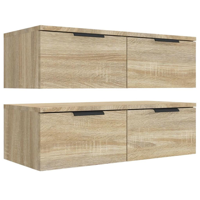 Dulapuri perete 2 buc, stejar sonoma 68x30x20 cm lemn prelucrat - WALTI WALTI